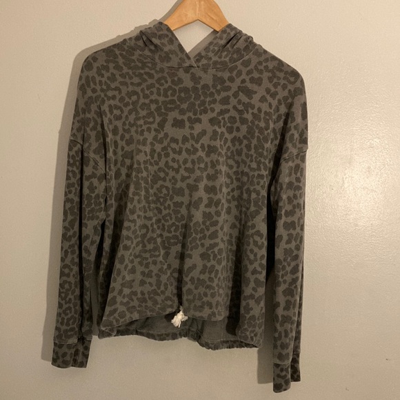 Leopard print Sundry drawstring hoodie - Picture 1 of 5